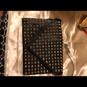 Black clutch handbag